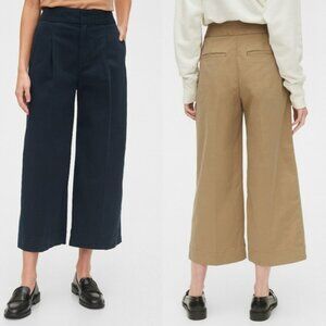 Navy Blue GAP Cropped High-Rise Wide-Leg Pants (NWT)